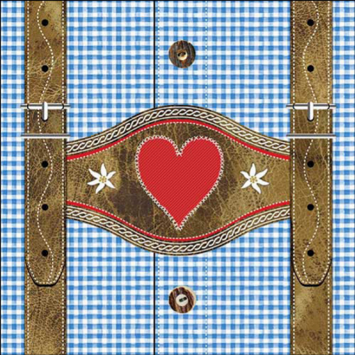 Lederhosen Lats Blau  - Servietten 33x33cm