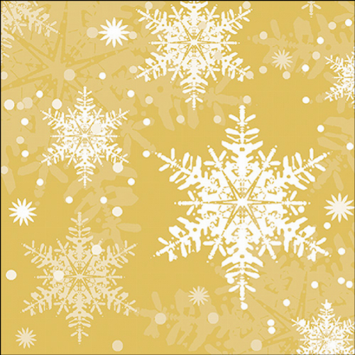 Schneeflocken Gold  - Servietten 33x33cm